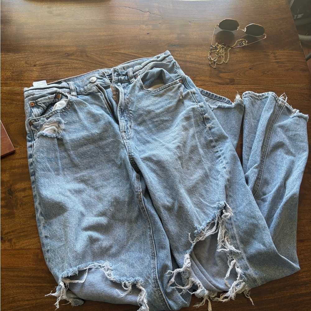 American Eagle Strigid Highest Rise Baggy Straight Jeans